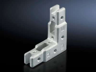 Corner connector for TS punched rail 17 x 17 mm