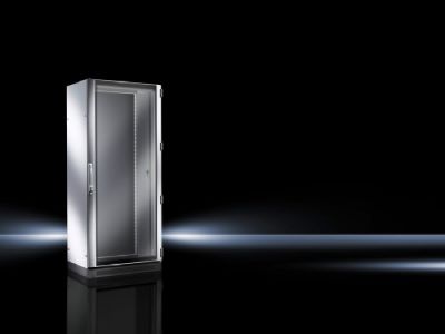 Network/server enclosure TS IT with glazed door, pre-configured, with 482.6 mm (19") swing frame