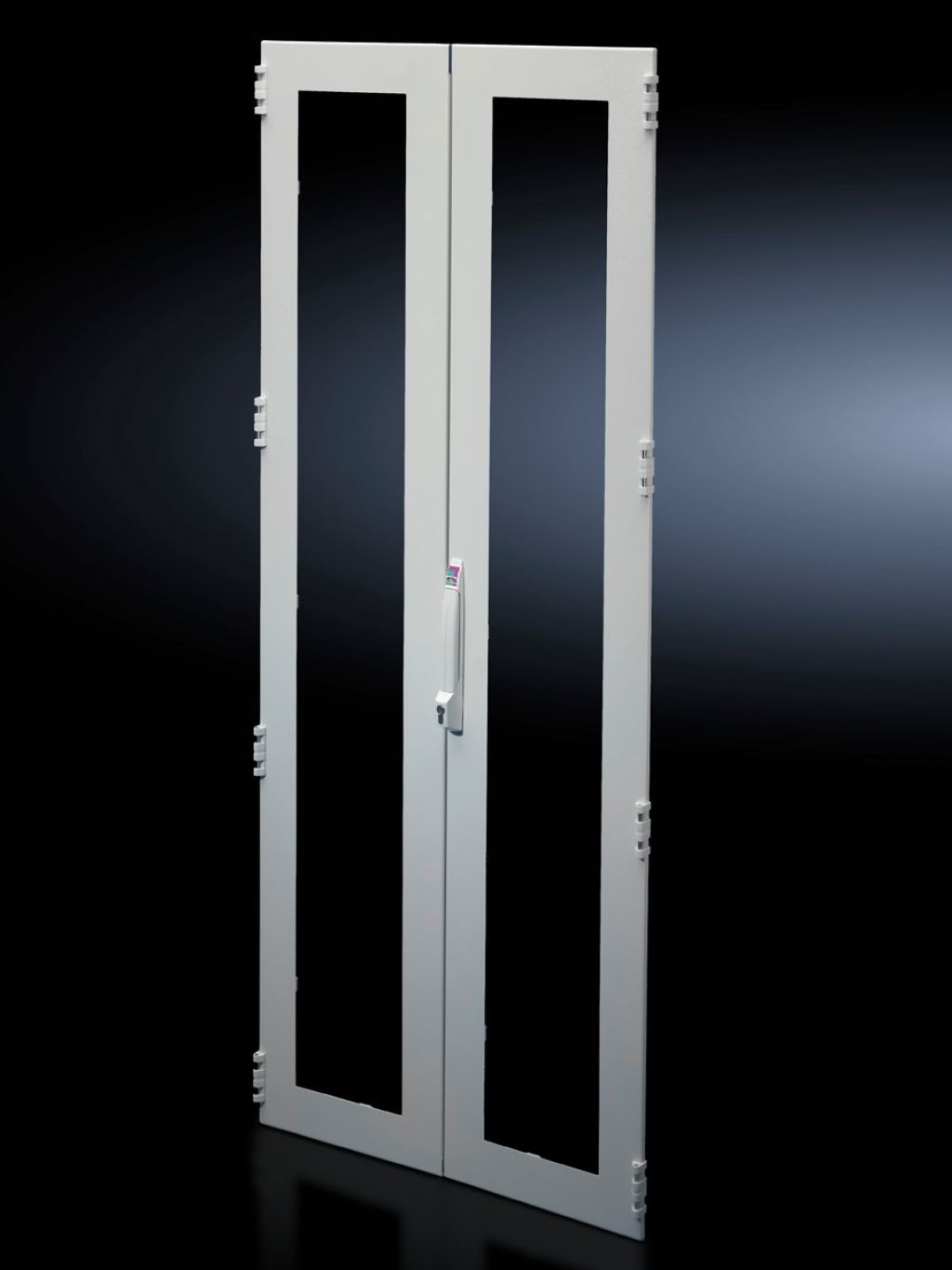 Puerta transparente con marco de chapa de acero, partida en vertical para TS 8