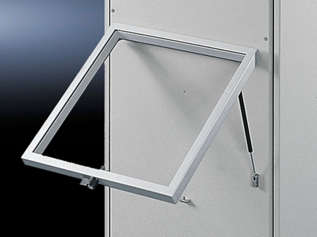 Horizontally hinged FT stay for viewing window