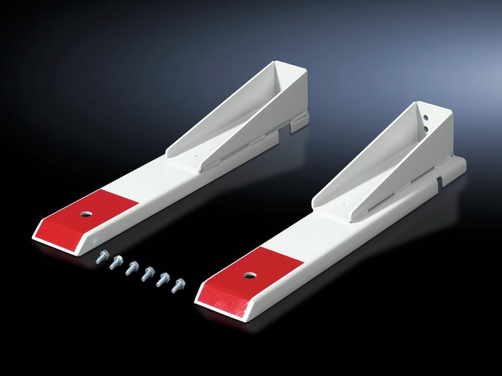 Stabiliser bracket for base/plinth, complete and base/plinth, static