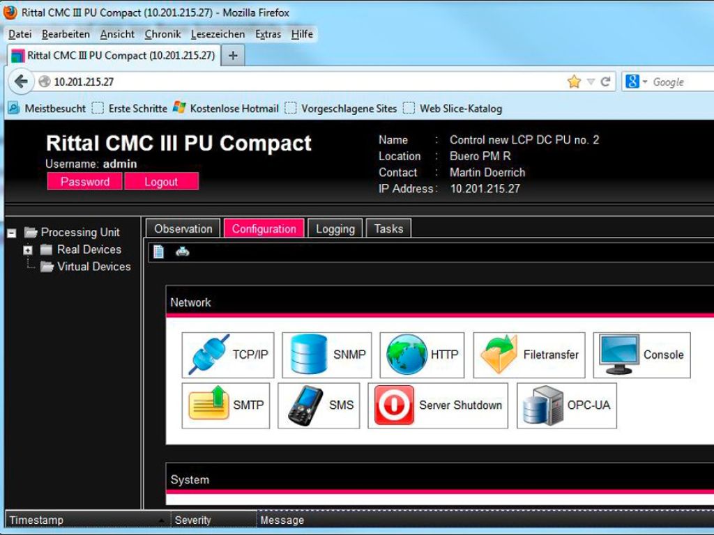 Server shutdown software for CMC III