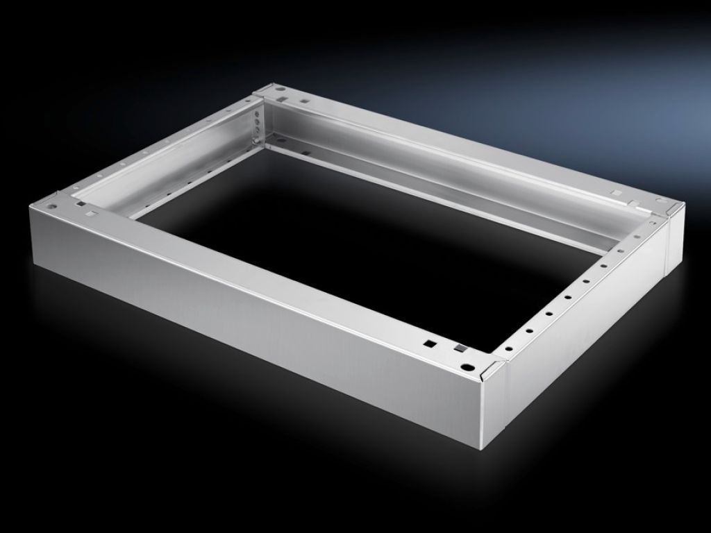 Base/plinth, complete Stainless steel, for one-piece consoles