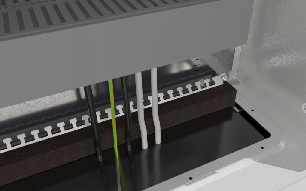 带发泡橡胶电缆夹条的两段式进线地板 用于 AX