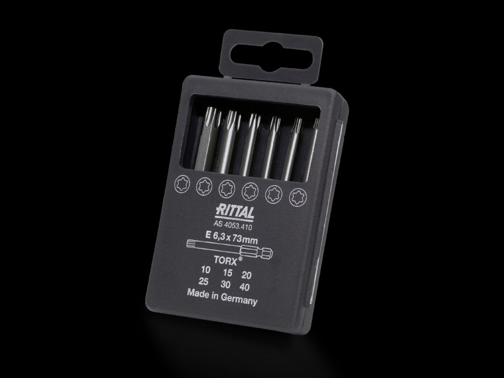 Industrial bit set for cordless screwdriver with long shaft