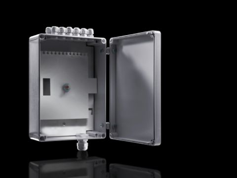 7451000 - Cajas de empalme de F.O. con placa de montaje y soporte para módulos.