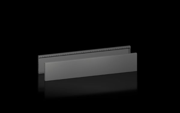 VX Base/plinth trim panel, side H:200 mm, for D:1200 mm, sheet steel, RAL 9005
